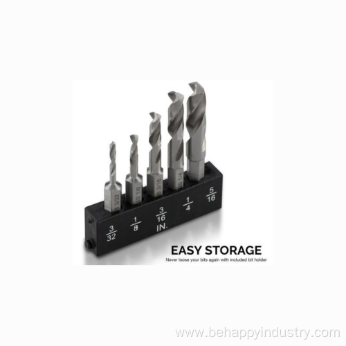 1/4 Hex Shank HSS Stubby Drill Bit Set